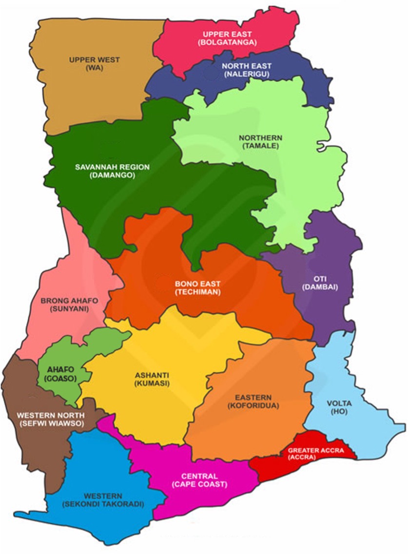 A Map of Ghana