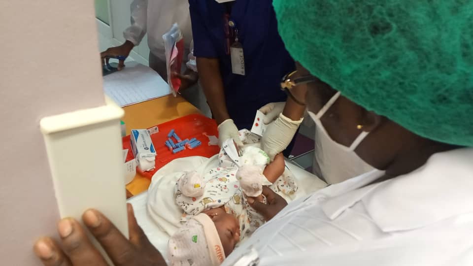   A Ghanaian baby being screened for SCD